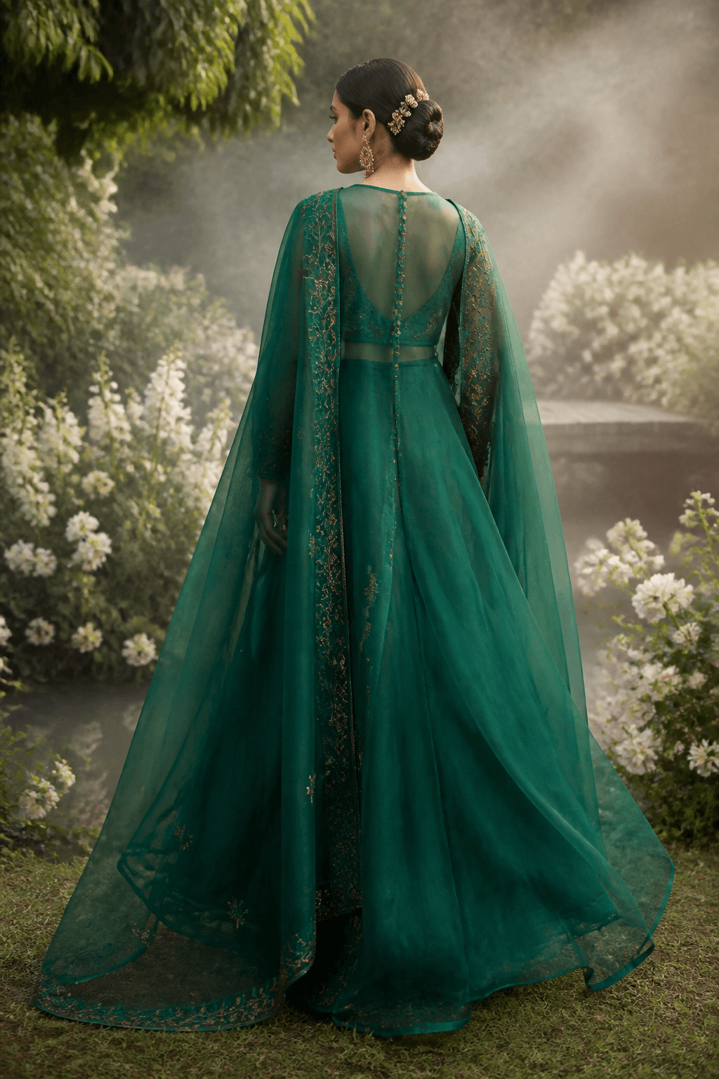 Emerald organza, back