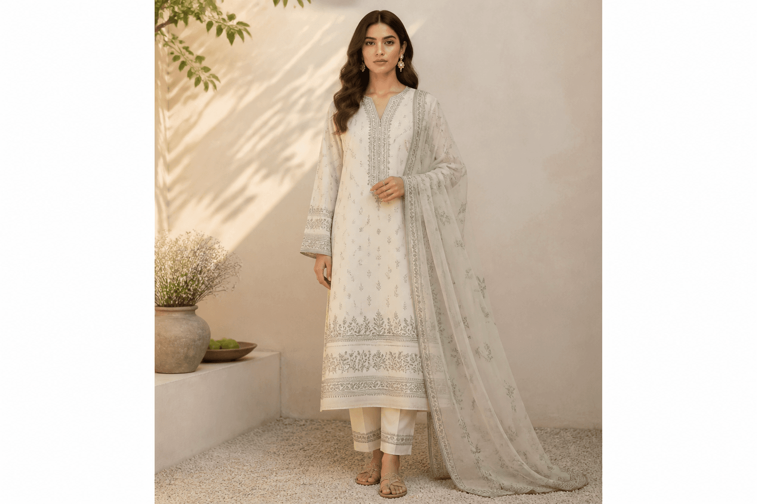 Lawn season collection by Aneela & Sons (لان) — Airy Pakistani lawns — prints that remember courtyards and ceiling fans.