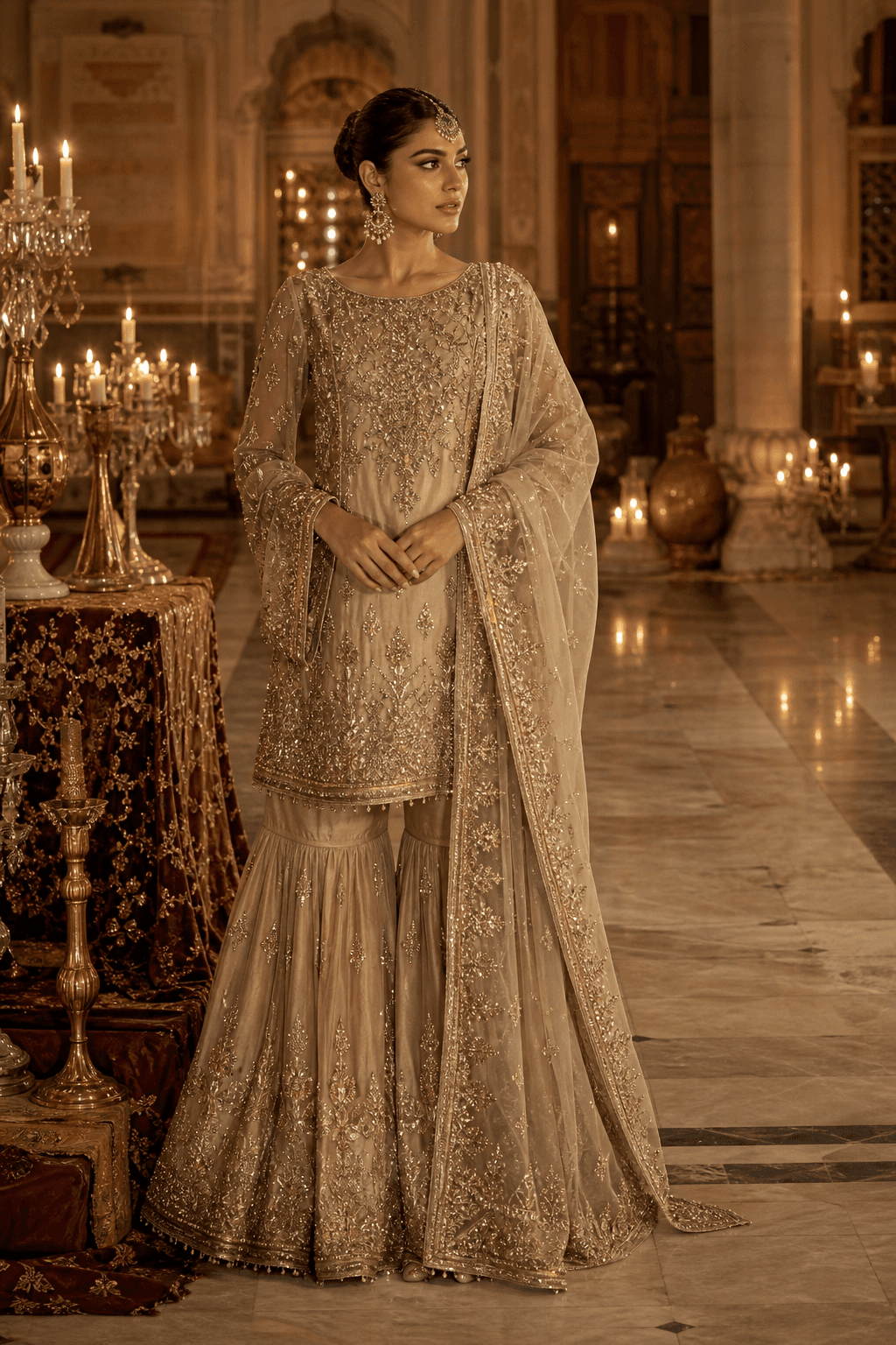 Meherunnisa Champagne Sharara