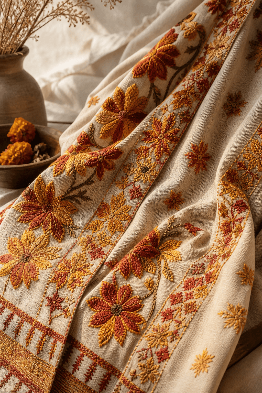 Bagh Phulkari Shawl