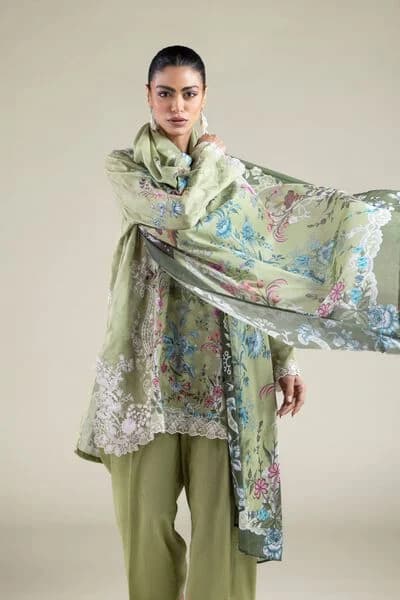 Pistachio Lace Lawn